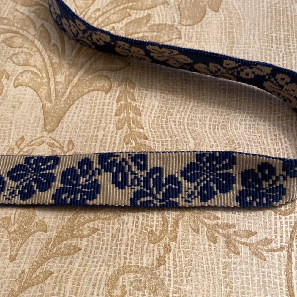 Bison Designs Blue Floral Hawaiian Boys Belt L